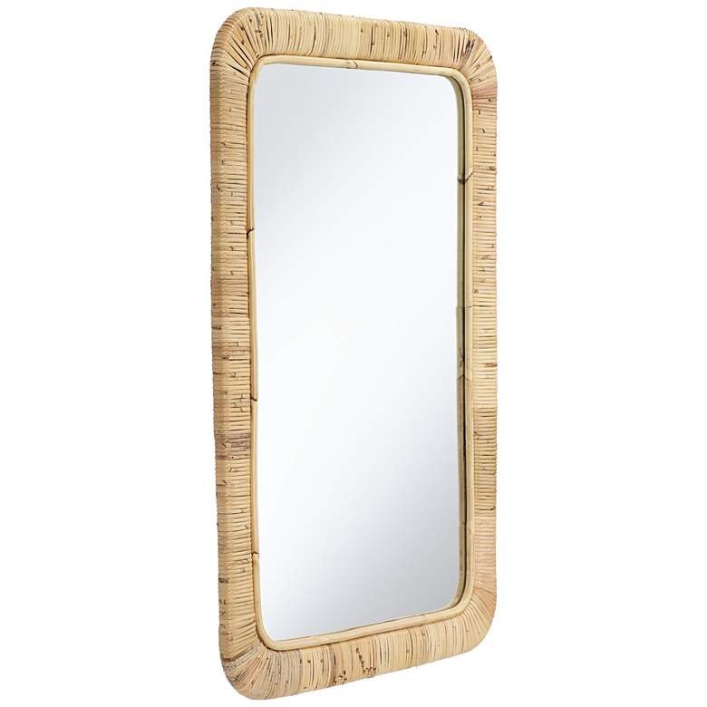 Handmade Rattan Mirror, Rattan Rectangle Mirror, Cane Mirror, Boho