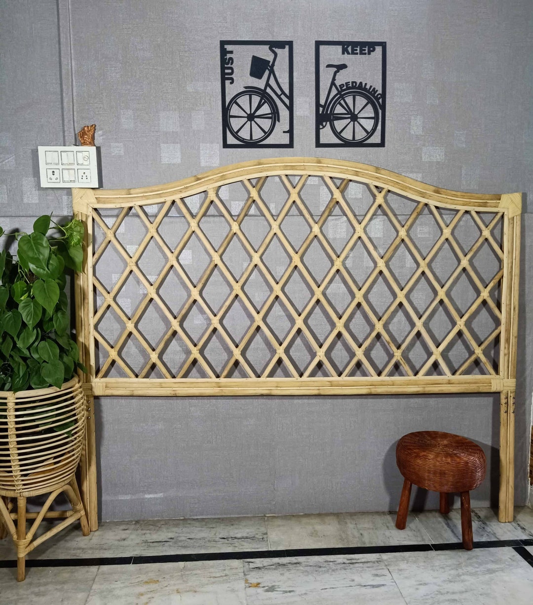 Rattan Bedhead Rattan Headboard Bedrail Handmade Bedhead Etsy