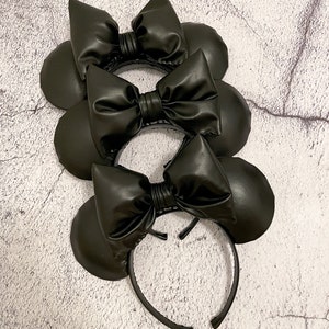 All Black Faux Leather Ears