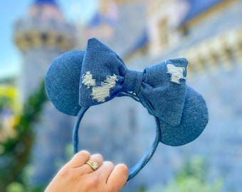Denim Ears, Mickey Ears, Blue Jean Minnie Ears, Denim Mouse  display picture 1