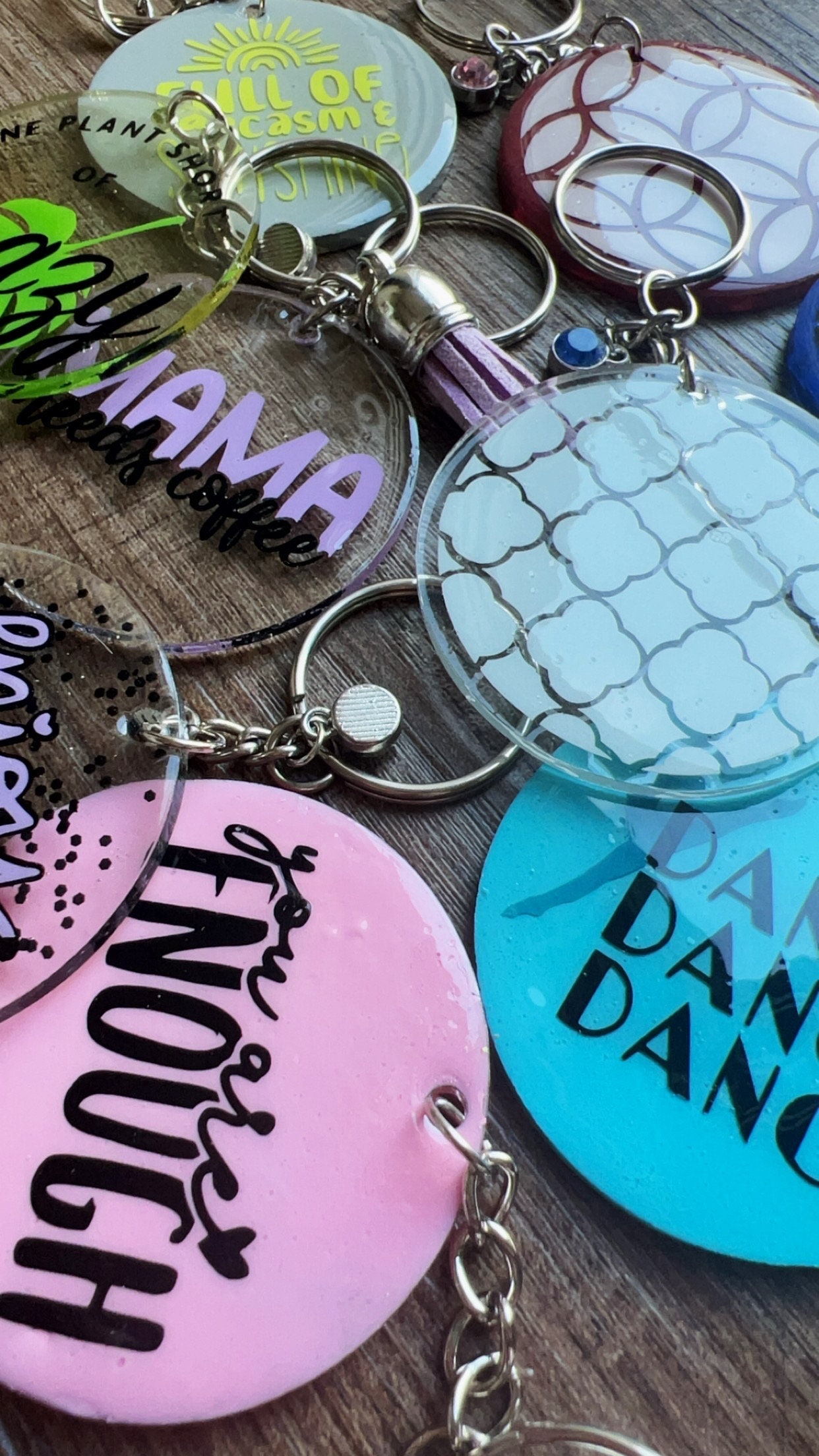 Customized Acrylic Keychains - Glitter, Colored, & Basic - Etsy
