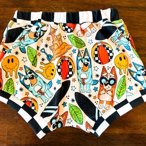 Shorties azuis para cães infantis