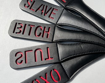 BDSM Vegan Leather Spanking Paddle Whip Flogger Fetish Bondage DDLG, Submissive, Dominant, Valentine's, Daddy Erotic Adult Sex Toy