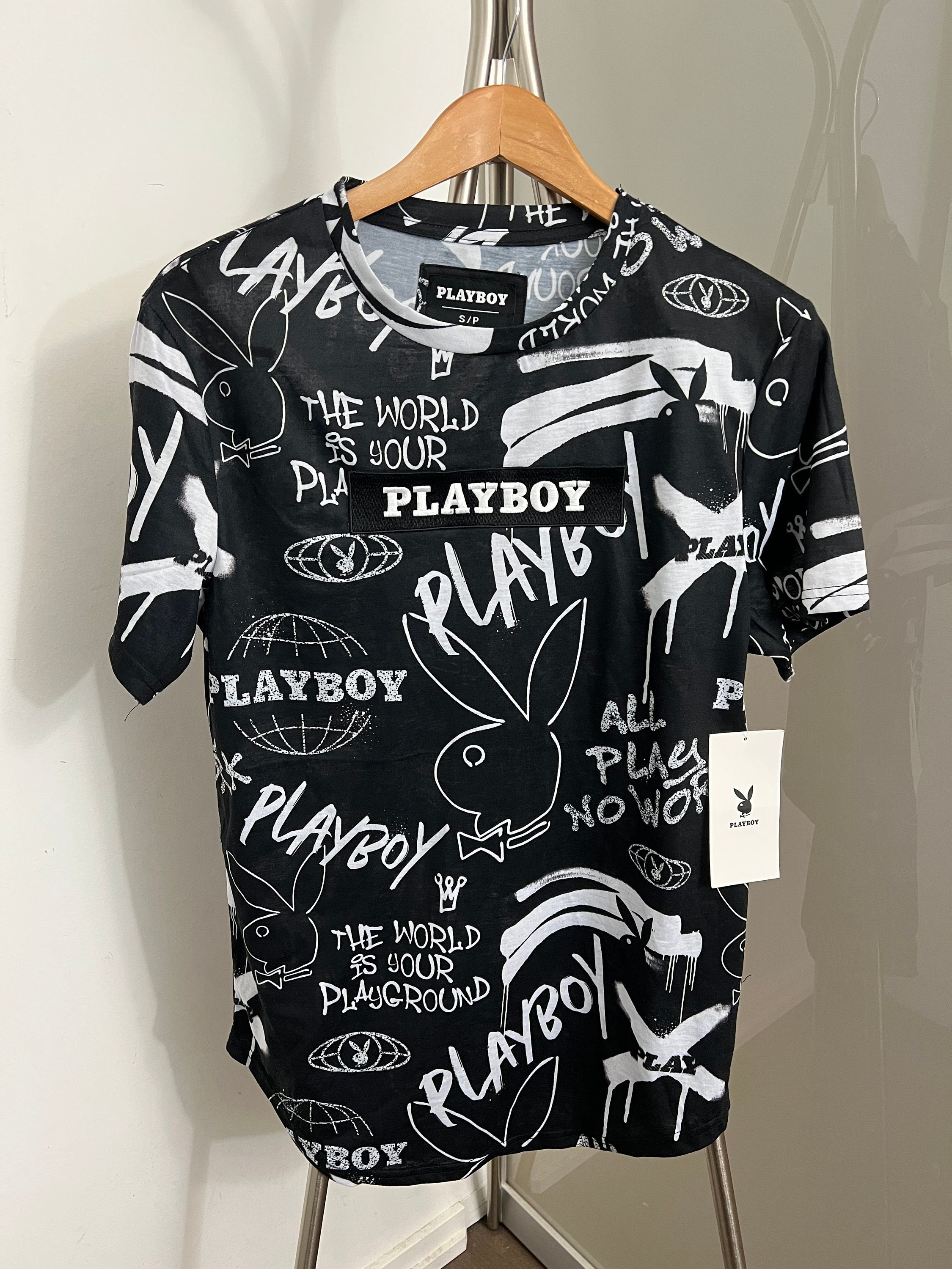 Playboy Black Graffiti T-shirt | Etsy 