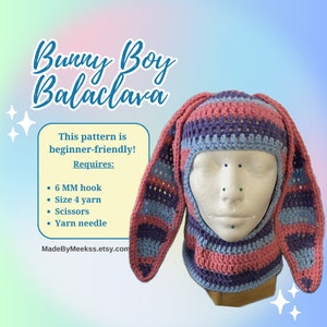 Bunny Boy Balaclava Pattern | Crochet Pattern Bunny Ear Balaclava PDF Pattern