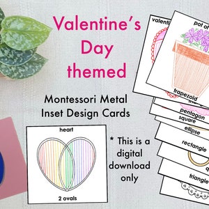 Montessori Metal Inset Designkarten - Valentinstag