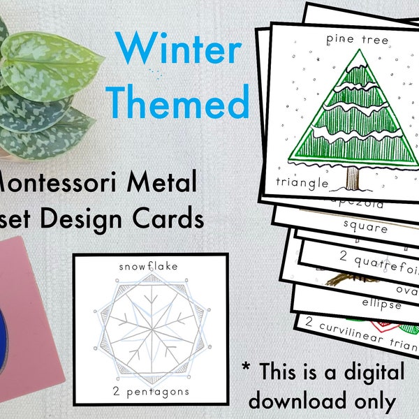 Montessori Metal Inset designs - winter themed