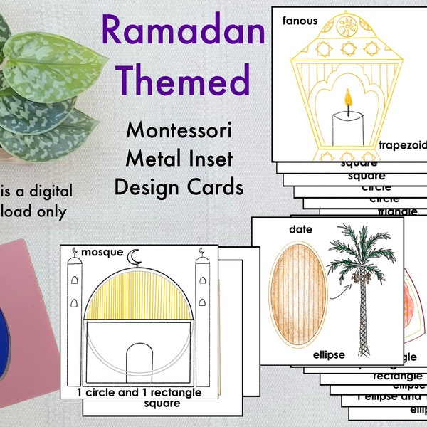 Montessori Metal Inset Designs - Ramadan Themed