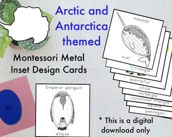 Montessori Metal Inset Design Cards- Arctic and Antarctica themed