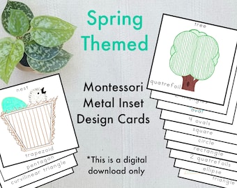 Montessori Metal Inset Design Cards- spring themed