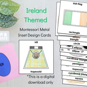 Ireland Themed Montessori Metal Inset Design cards