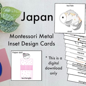 Cartes décoratives en métal Montessori - Japon