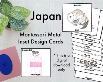 Montessori Metal Inset Design Cards- Japan