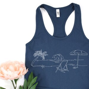 Life&#39;s a Beach Tank Top| Summer Shirt| Cute Beach Tanks| Saying Tank| Life Quote Shirt| Funny Quote Shirt| Beach Vibes Shirt| Beach Line Art