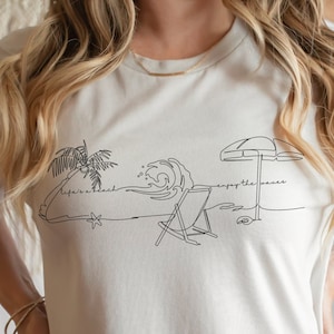 Life's a Beach Shirt| Summer Shirt| Cute Beach Tshirt| Saying Tshirt| Life Quote Shirt| Funny Quote Shirt| Beach Vibes Shirt| Beach Line Art