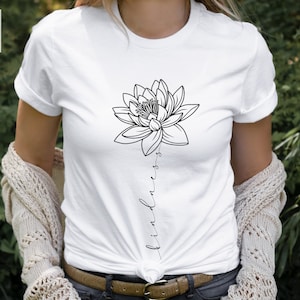 Kindness Lotus Flower Shirt, Comfortable Floral T-shirt, Choose Kindness Good Positive Vibe Inspirational Spread Positivity Graphic Tee Gift