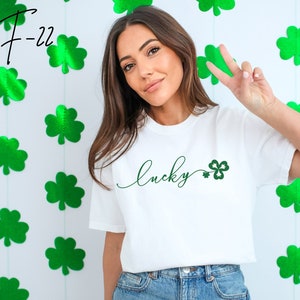 F22 Lucky Clover St Patrick&#39;s Day T-Shirt | F-22 Raptor Fighter Jet Shirt | Cute St Patty&#39;s Day Military Jet Airplane Theme Tee