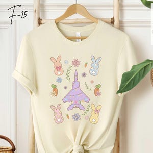 F15 Jet Pastel Easter Shirt | F-15 Fighter Jet Spring T-Shirt | Cute F15 Eagle Shirt | Playful Bunny Easter Gift| Cute Spring Jet Sweatshirt