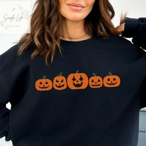 Customizable Fighter Jet Pumpkin JackOLantern Sweatshirt | F15 F16 F18 F22 F35 T38 Fighter Jet Halloween | Seasonal Fall Holiday Sweater |