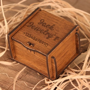 Scatola per fede nuziale personalizzata, custodia per gioielli, mini custodia, scatola personalizzata, scatola regalo, scatola regalo in legno, pino, scatola regalo, vendita all'ingrosso