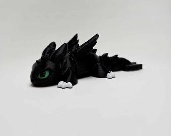 Articulated Dragon Toy – 3D Printed Poseable Figure – Handmade Fantasy Gift