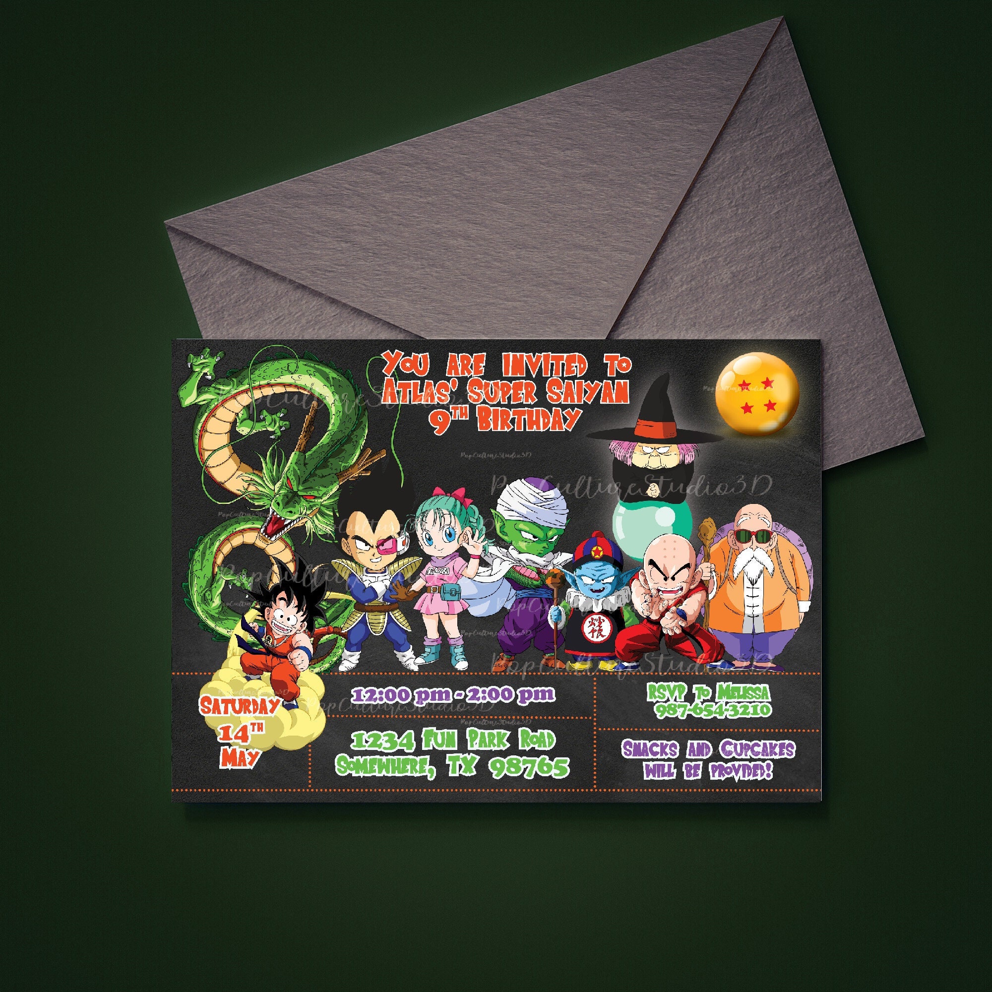 Dragon Ball Super Sayajin Birthday Invitation – Easy Inviting