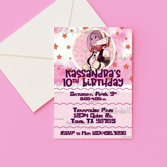 Anime Theme, Birthday Party Invitation, Made-to-order, Digital File - Etsy  Israel