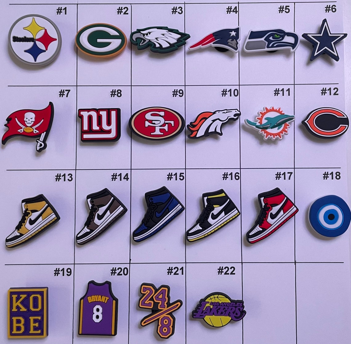 Football Croc Charms/miami Dolphin Charms/kobe Charms/49ers Etsy