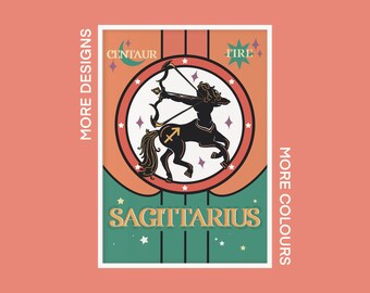 Impresión del Zodíaco del Horóscopo / Sagitario / 22 de noviembre - 21 de diciembre / A5 A4 A3 / Arte sin marco /