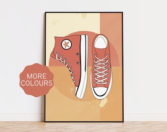 HIGHTOP TRAINERS Impresión de póster de zapatos / Impresión de moda / A5 A4 A3 / Arte sin enmarcar