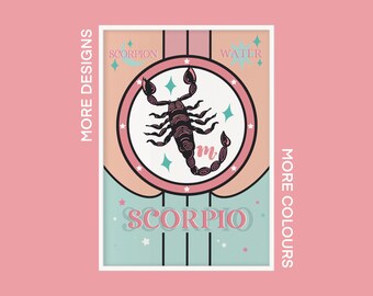 Lámina del horóscopo / Escorpio / 23 de octubre - 21 de noviembre / A5 A4 A3 / Sin marco