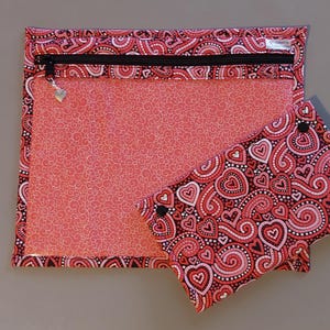 Swirled Hearts Vinyl Front Project Bag & Notion Wallet