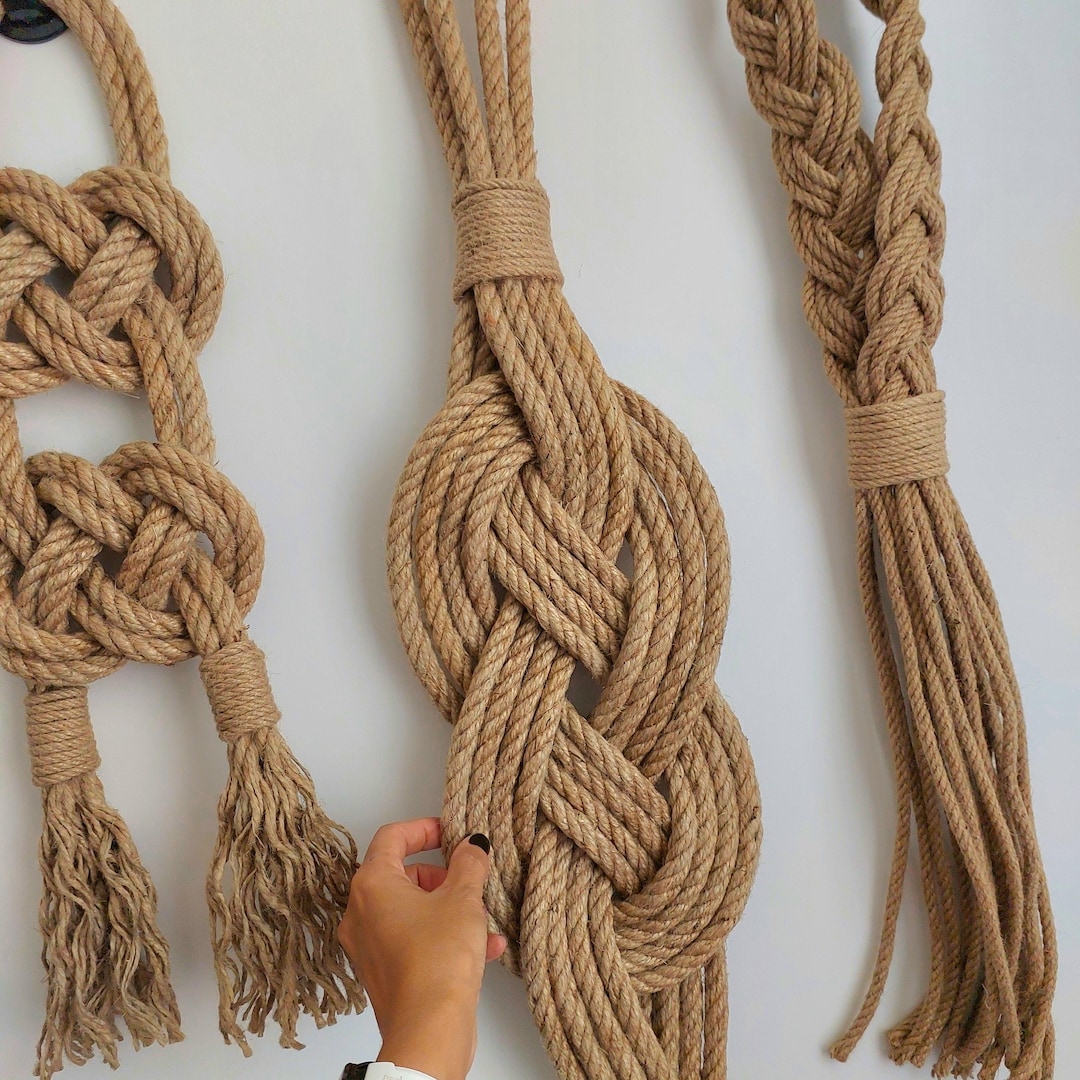 Set of 3 | Wall Decor Set Crafted From Jute Rope Featuring Three ...