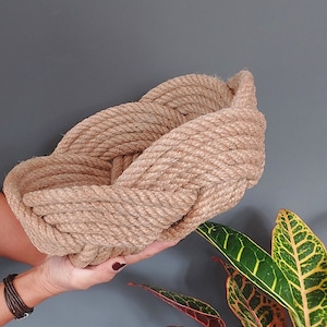 Handcrafted Jute Rope Storage Basket - Rustic Home Decor - Wide Size Burlap Organizer - Rope Bowl - Rustic Basket Decor - Woven Basket