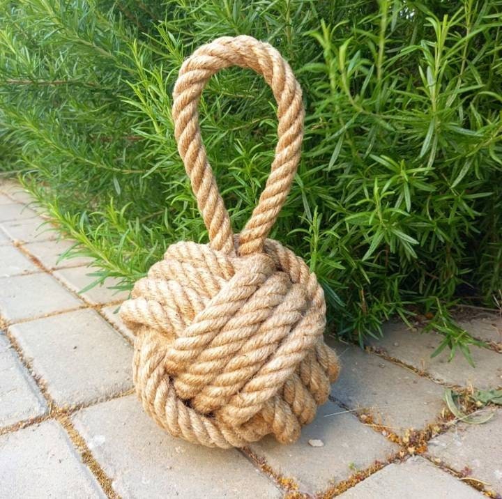 Decorative Rope Ball, Sphere, Braided Woven Rope Home Decor 4” Diameter