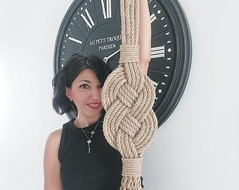 46.06" Jute Rope Wall Hanging - Handmade Wall Decor