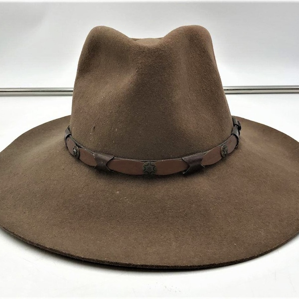 vintage Bailey 2X chapeau en feutre marron castor 7 1/8 Excellente état.