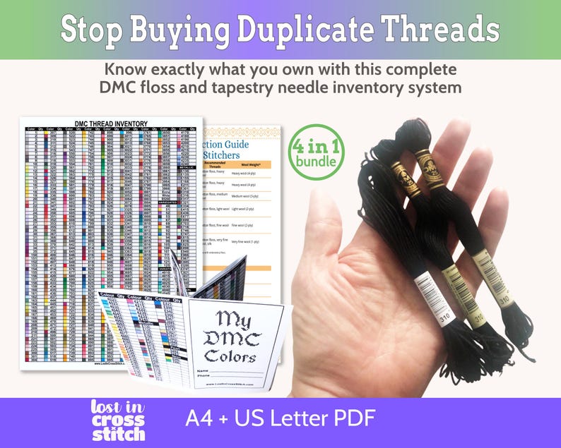 Dmc Tooling Guide.pdf Complete DMC Thread Inventory & Cross Stitch Planner Bundle | PDF Floss ...