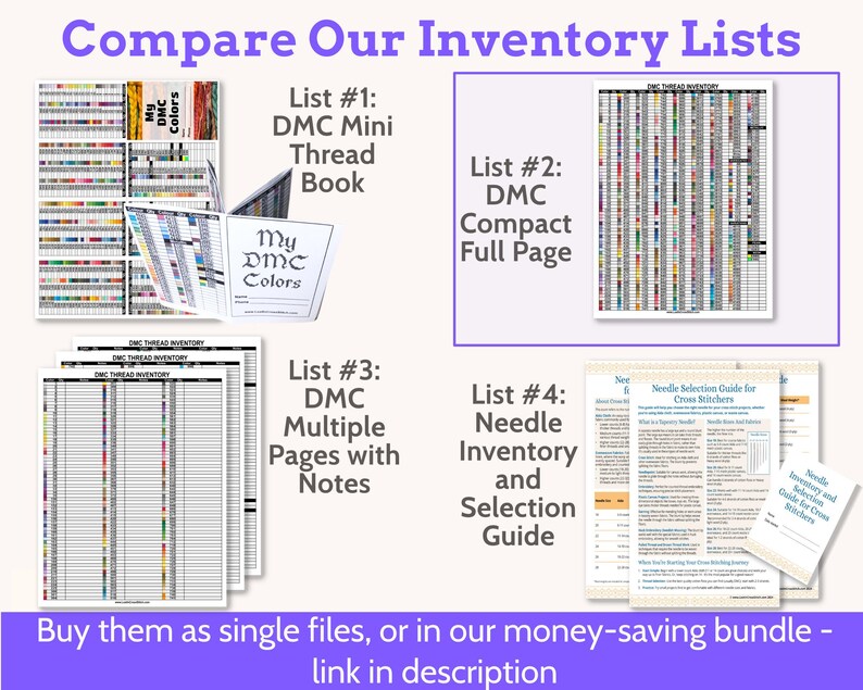 Printable DMC Color Chart, Floss Inventory, Compact Single Page, Number ...