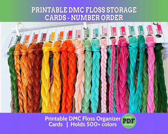 Printable DMC Floss Organizer Cards | 500+ Colors Thread Storage System | Cross Stitch Embroidery