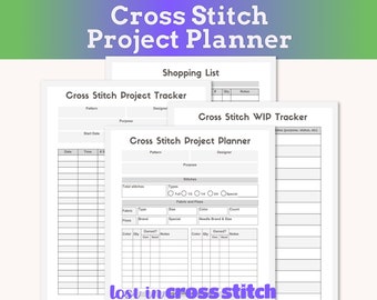 Cross Stitch Project Planner and Tracker Printable PDF Instant Download Craft Planner in A4 and US Letter