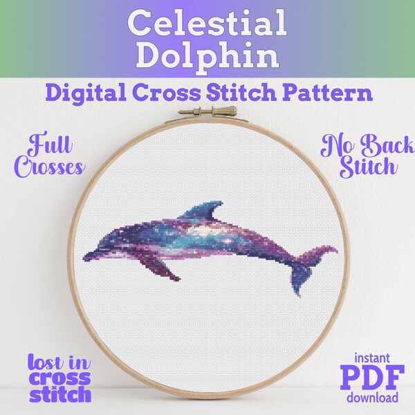 Dolphin Cross Stitch - Etsy