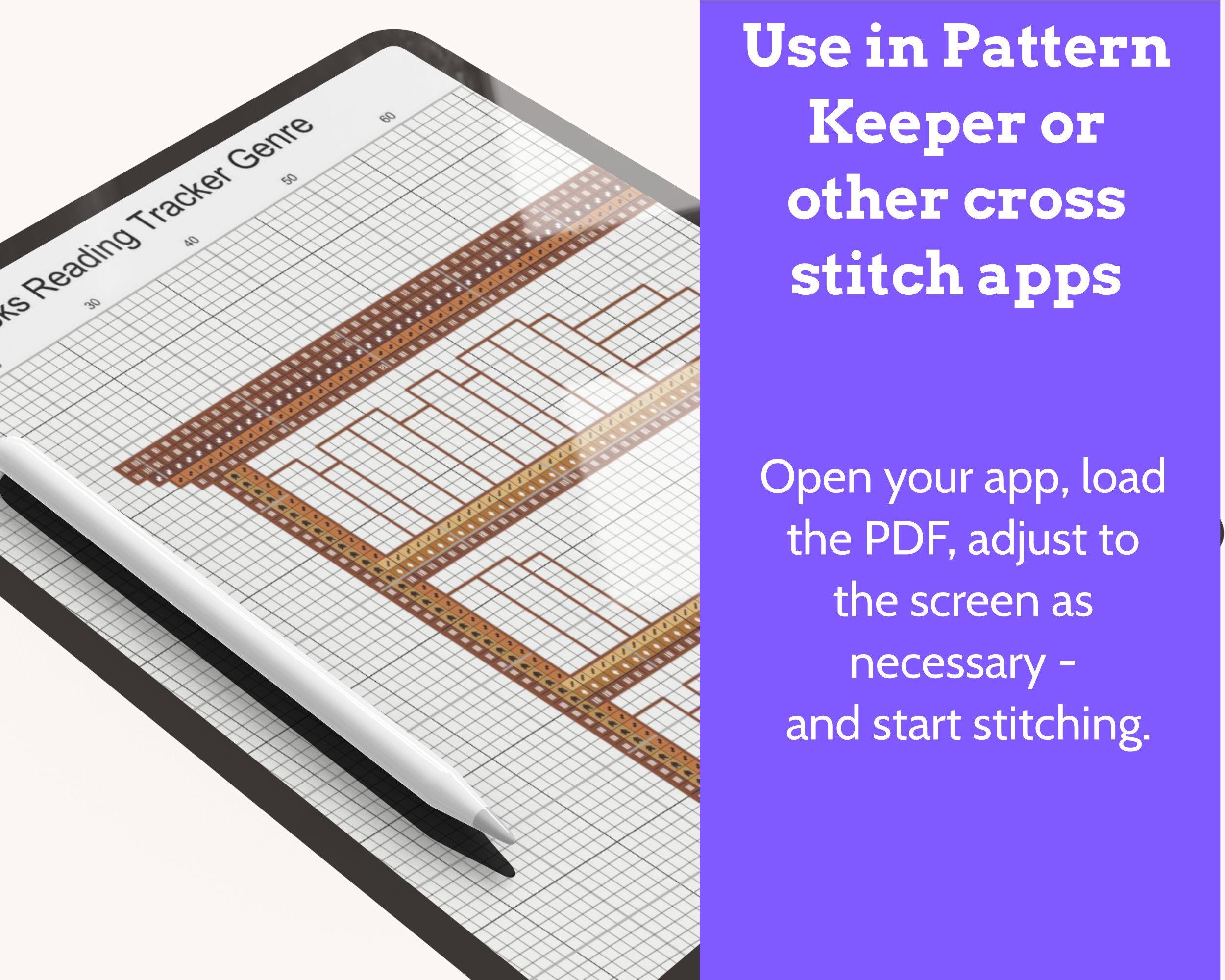 Reading Tracker Cross Stitch Pattern, Bookshelf Chart, Track 100 Books ...