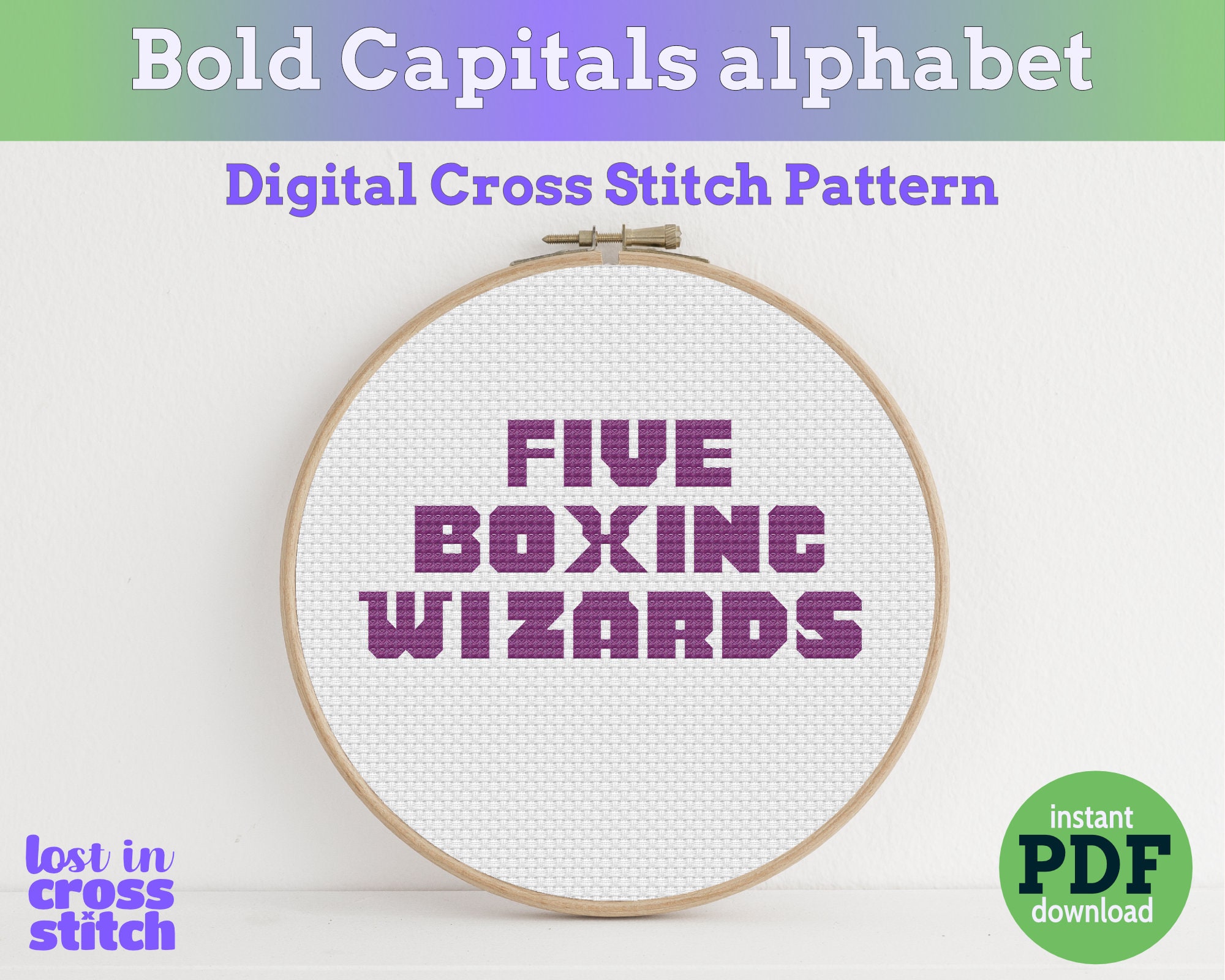 Bold Capital Alphabet Cross Stitch PDF Pattern Instant - Etsy