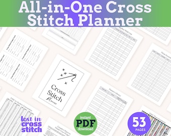 All-in-One Cross Stitch Planner and Tracker Printable PDF Instant Download Craft Planner in A4 and US Letter