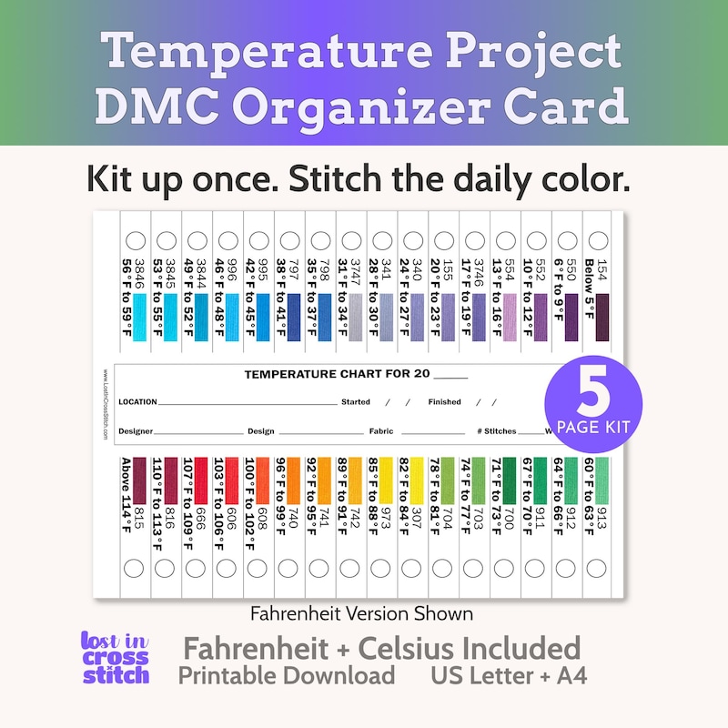 Temperature Tree Cross Stitch - Etsy