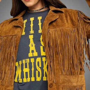 Frauen Tan Brown Western Fringes Wildlederjacke Western Brown Wildleder tragen Fringe Vintage Mantel Jacke für Frauen Fringed Jacket