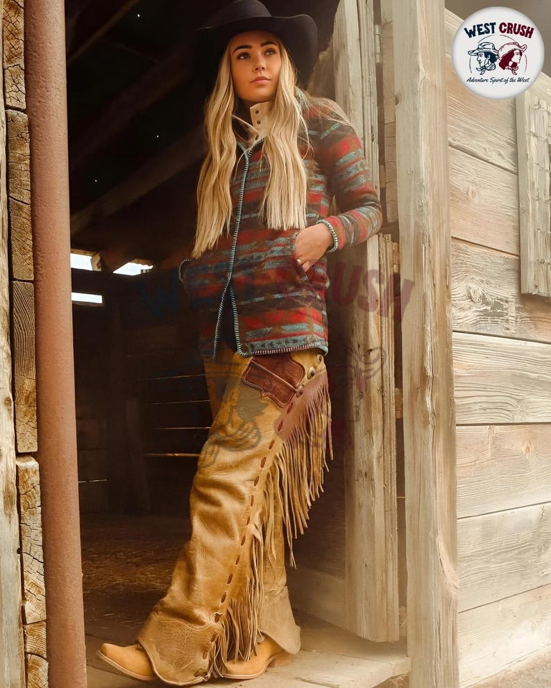 Suede Leather Western Chap – Fringe Cowgirl Riding Pants - Etsy