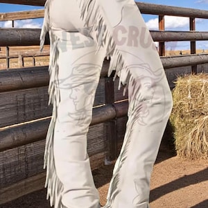 Women’s Western Cowgirl Suede Leather Chaps || Women Riding Leather Fringed Chap || Rodeo Leather Chap || Women Leather Pant || Cowgirl Chap