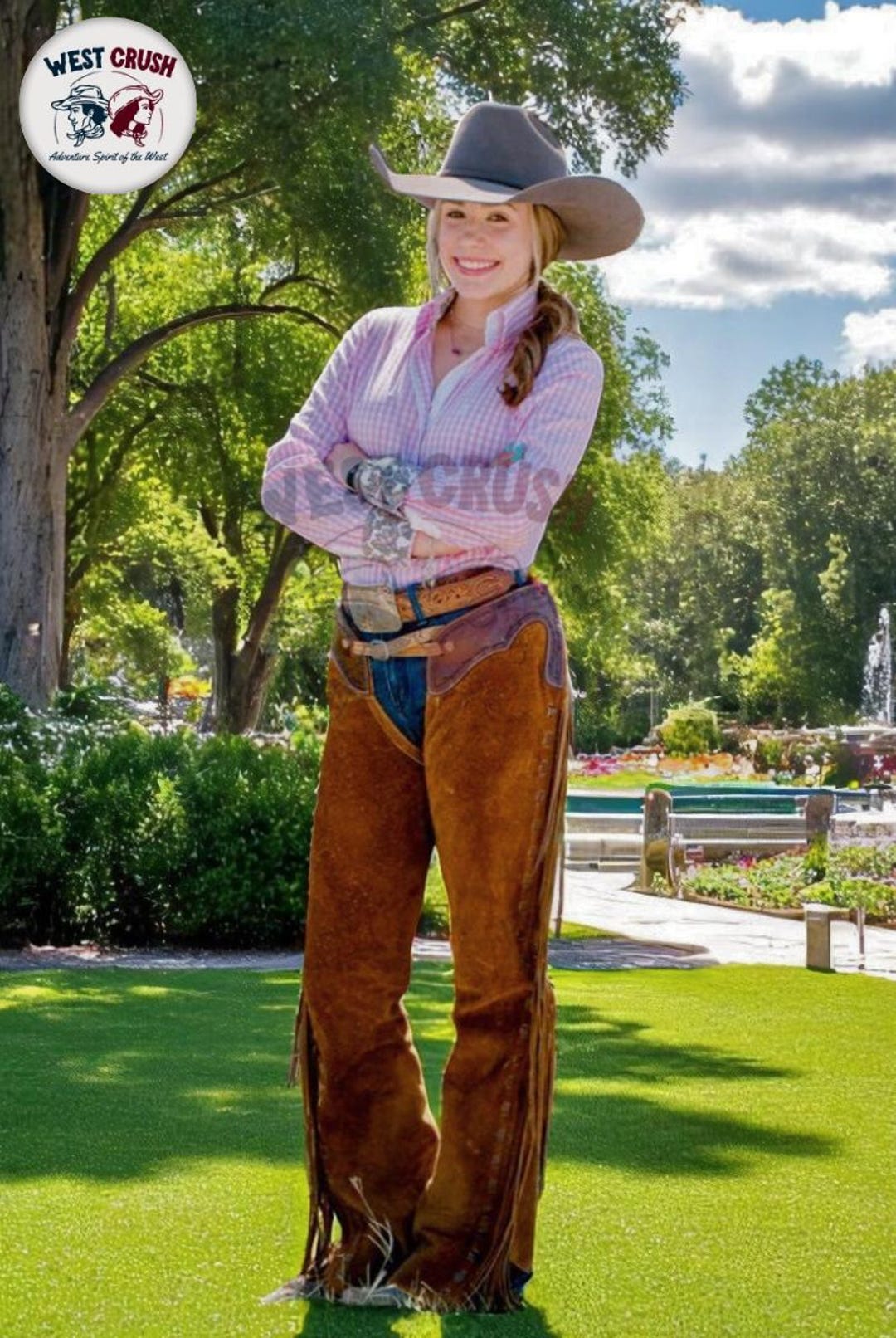 Western Cowboy Best Chap Fringes Suede Leather Pants Riding Chaps